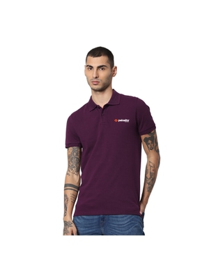 Jack & Jones Jacquard Plain Polo T-shirt - Wine